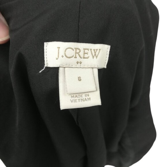 J Crew Factory Black Lightweight Wool Blazer Size 6 Lined Jacket Career 2 Button - Picture 11 of 13